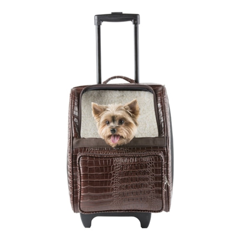 Petote Traveler Bag: Rio Couture Collection - Brown Croco