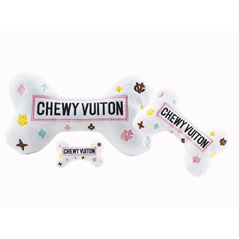 White Chewy Vuiton Bone Toy