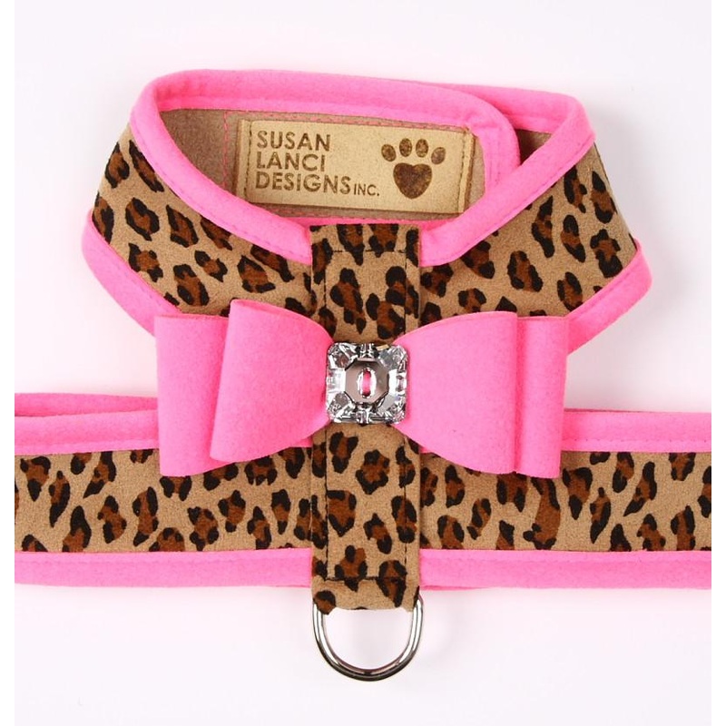 Big Bow Tinkie Harness - Leopard Hot Pink