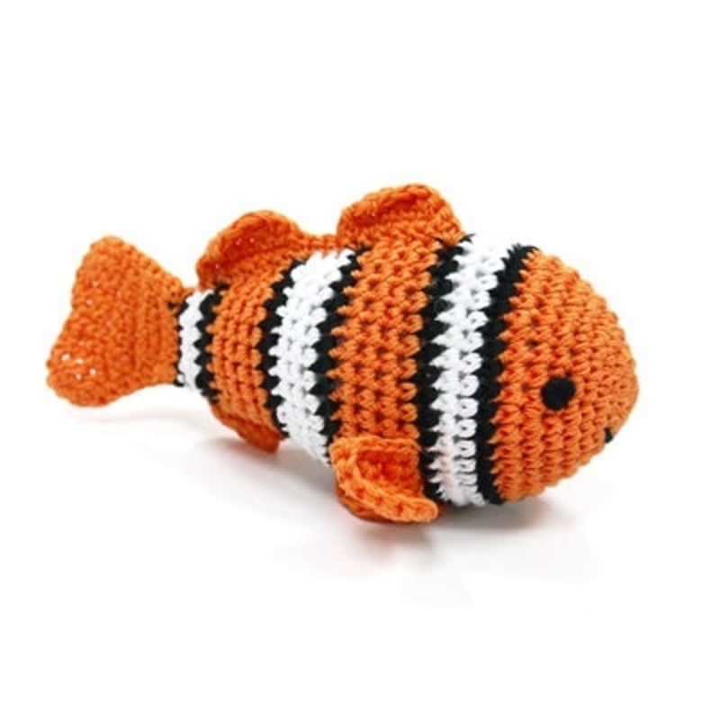 Clown Fish Knit Squeaker Toy