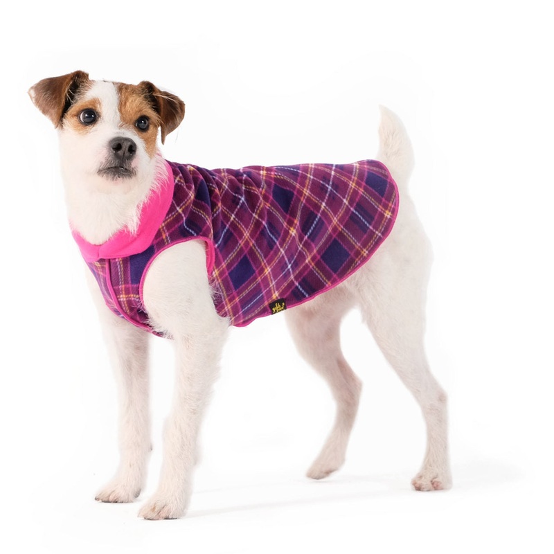 Duluth Double Fleece - Mulberry Plaid w/ Fuchsia Reverse