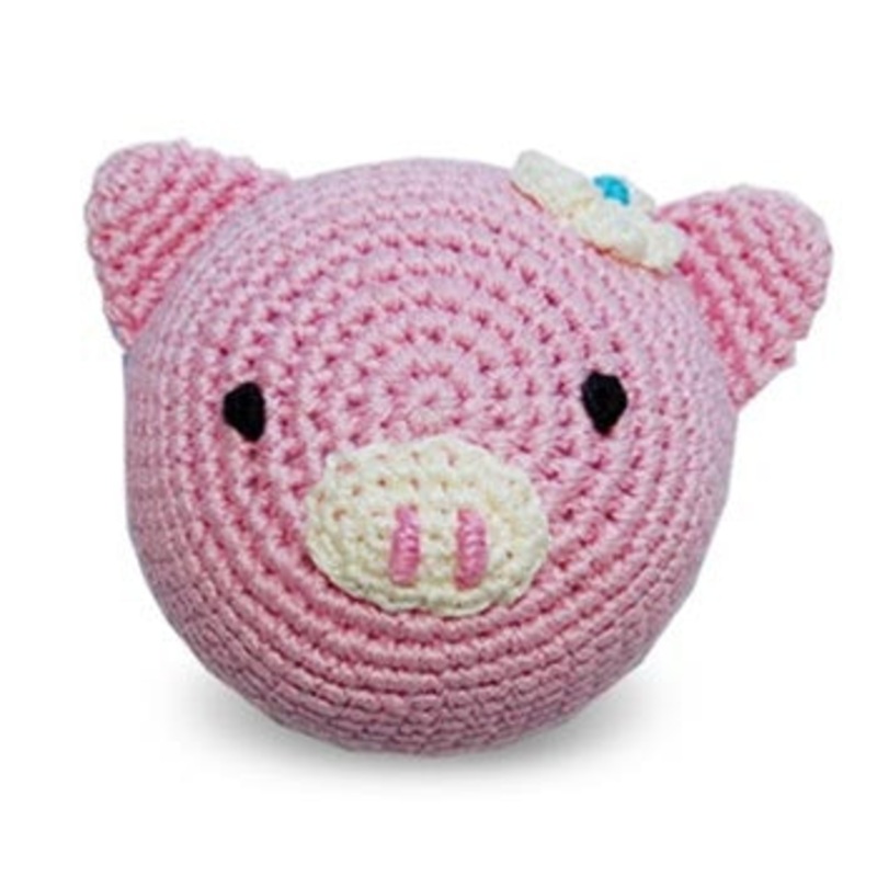 Piggy Ball Knit Squeaker Toy