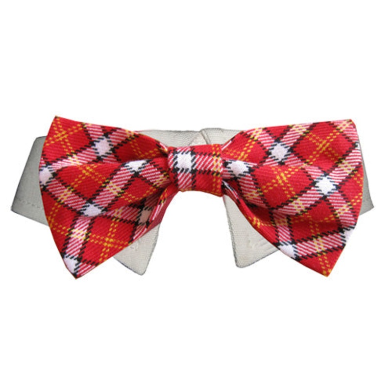 Red Checker Bow Tie