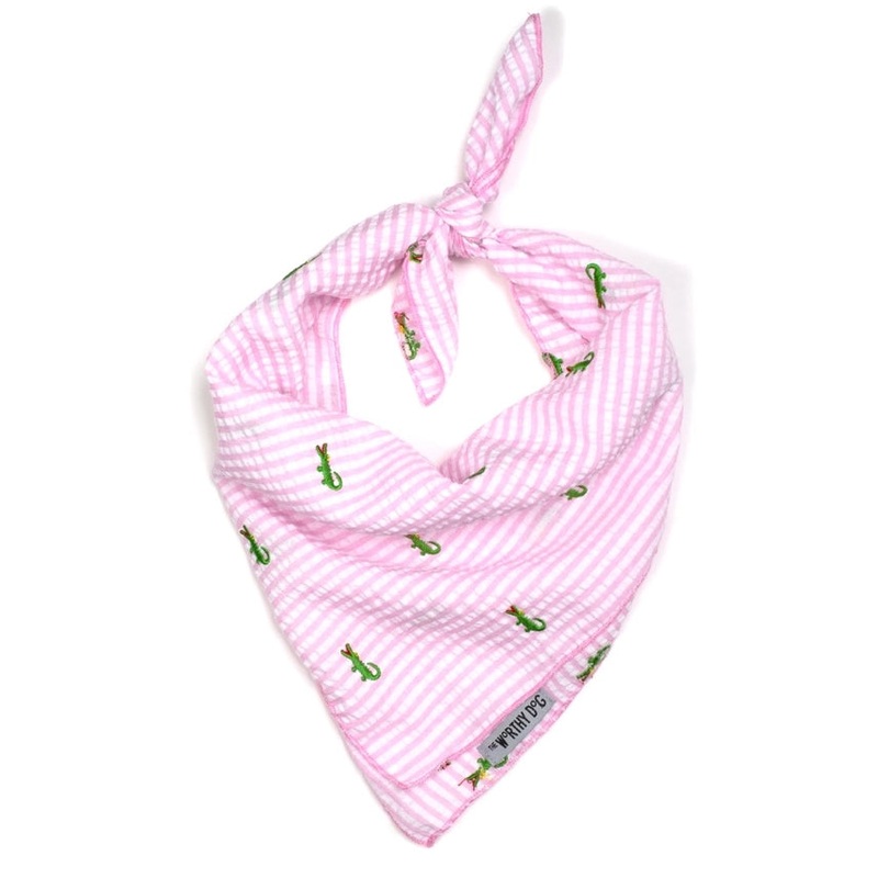 Pink Stripe Alligator Scarf