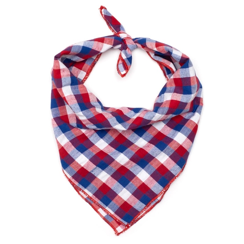 Red White Blue Check Bandana