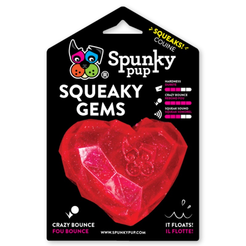 Spunky Pup Squeaky Gems Heart