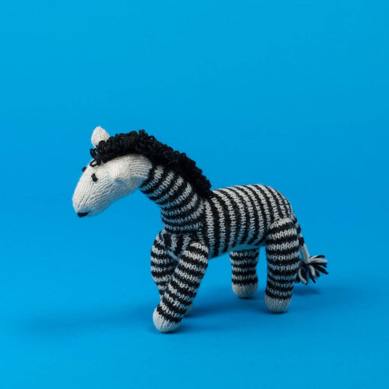 Hand Knit Zebra