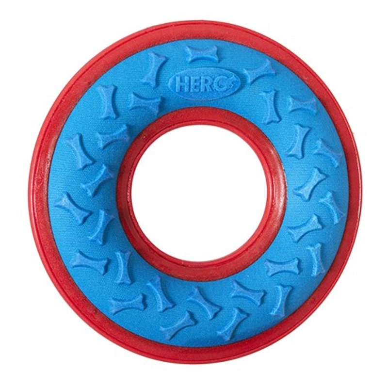 HERO Outer Armor Large Blue Fetch Ring for Medium-Large Dogs, Floats & Squeaks