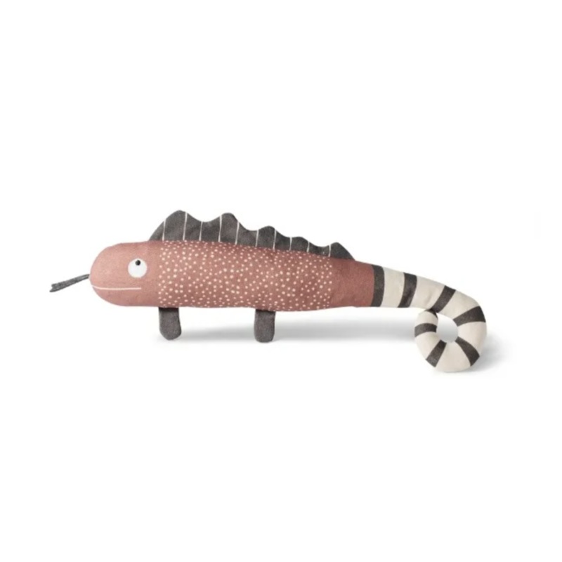 One in a chameleon canvas dog toy
