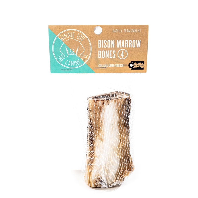 Winnie Lou Roasted Bison Marrow Bone 4" MEDIUM "Chew Bar"