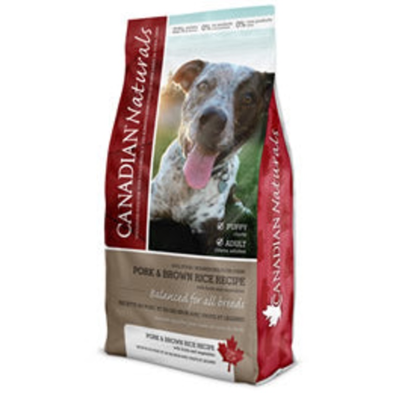 CANADIAN NATURAL DOG PORK AND BROWN RICE  ADULT 30LB