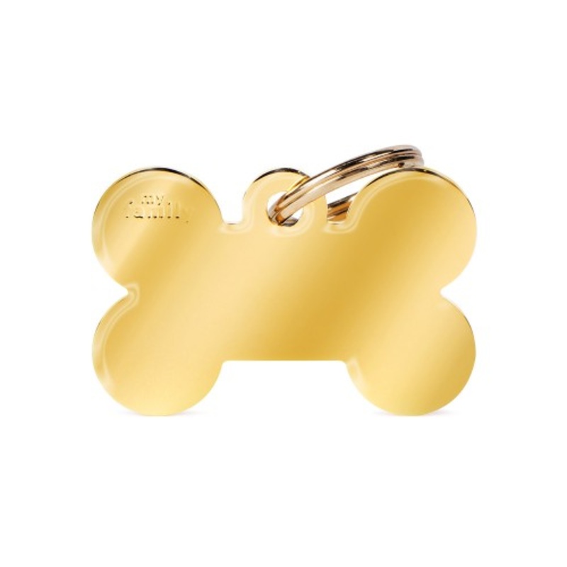 DOG TAG XL CHROME GOLD
