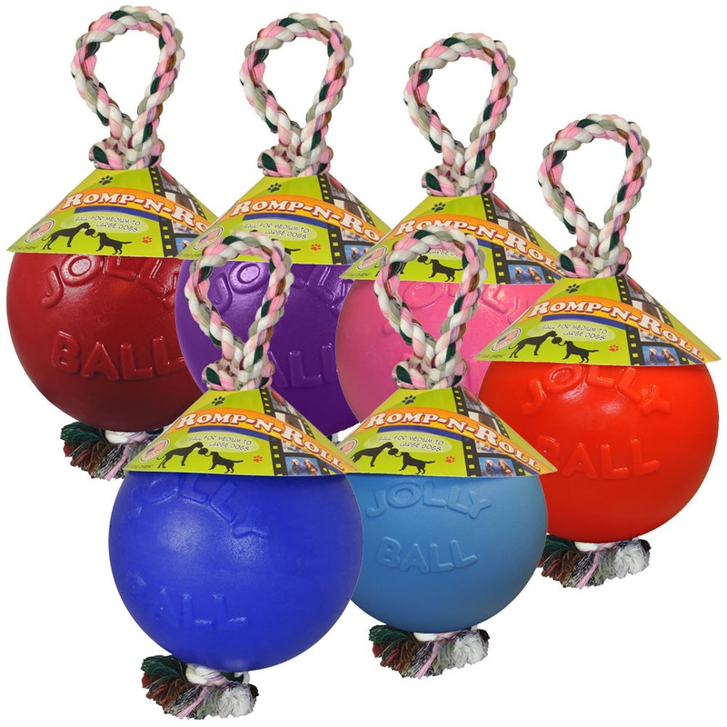 Jolly Pets Tug n' Toss Ball w/Rope 8"