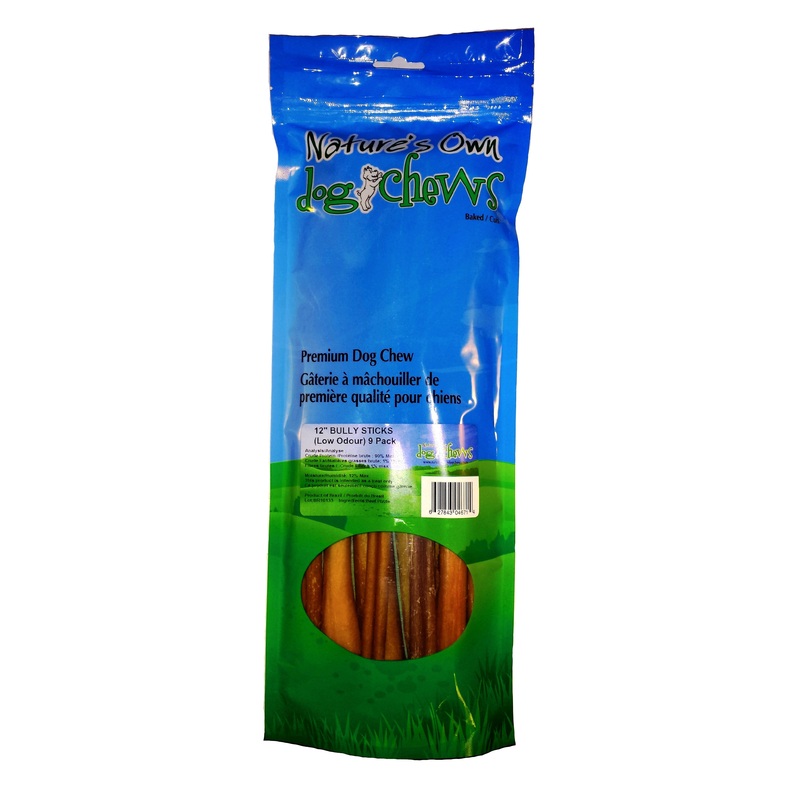 NATURE'S OWN BULLY STICK 9 PK 12" ODOR FREE