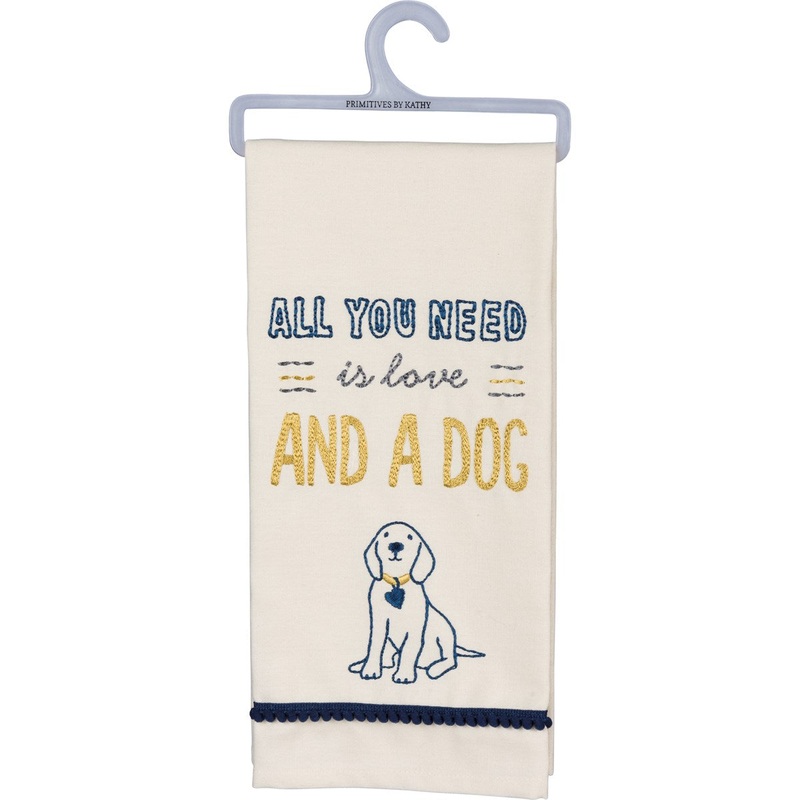 DISH TOWEL- LOVE AND A DOG