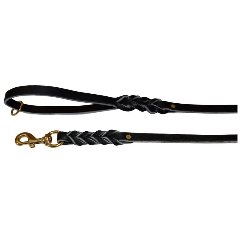EURO LEATHER LEASH 5/8 X 6