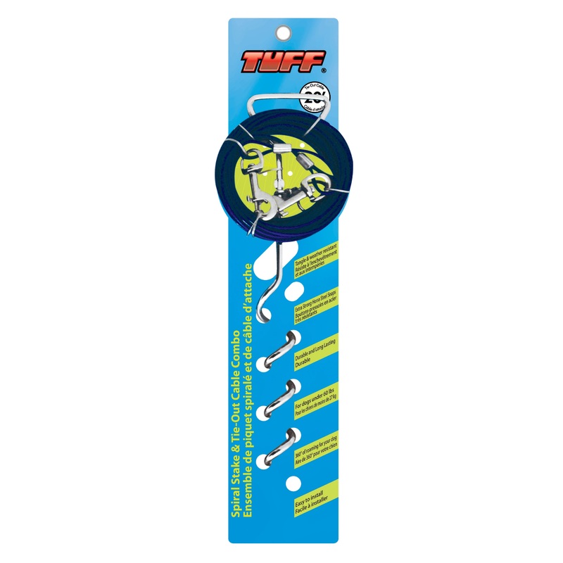 Tie Out Cable 20' with Stake Tuff