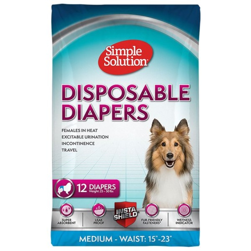 DISPOSABLE FEMALE DIAPER MEDIUM SIMPLE SOLUTIONS