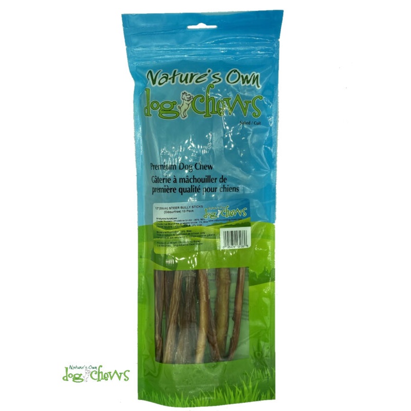 NATURE'S OWN Steer Bully Stick 10 pk 12" ODOR FREE
