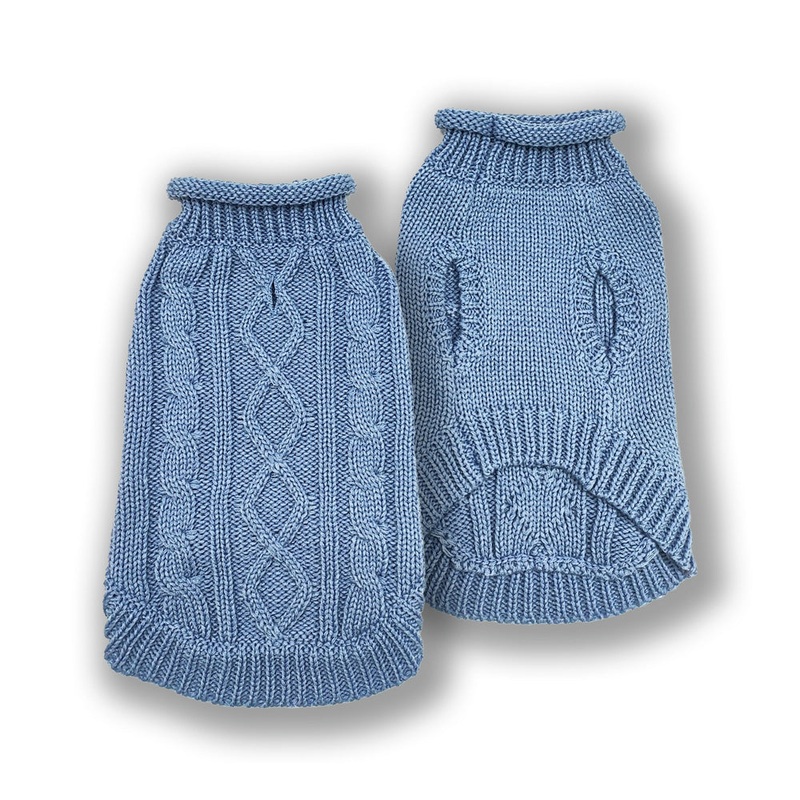 Knit Mock Neck Sweater 10" Cornflower