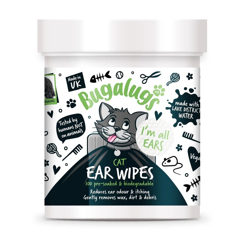 Bugalugs CAT Ear Wipes (100 Biodegradable Wipes)