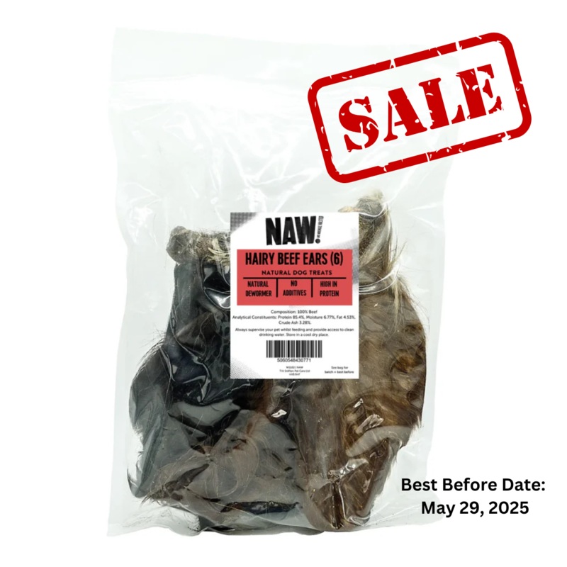 NAW Hairy Beef Ears for Dogs (6PK)