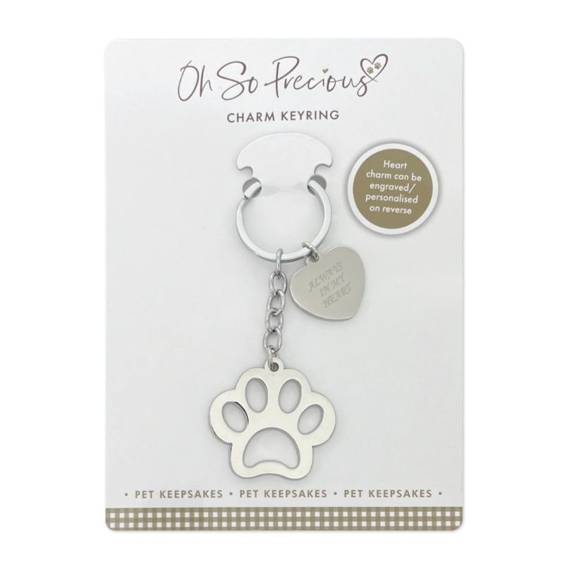 Pet Charm Paw Memorial Keyring