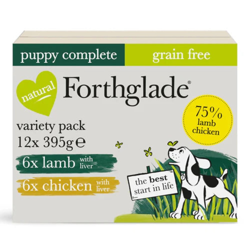 Puppy Chicken & Lamb Wet Dog Food - Variety Pack 12x395g