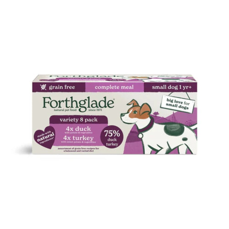 Turkey & Duck Natural Wet Dog Food - Small Dog Variety Pack 8x150g