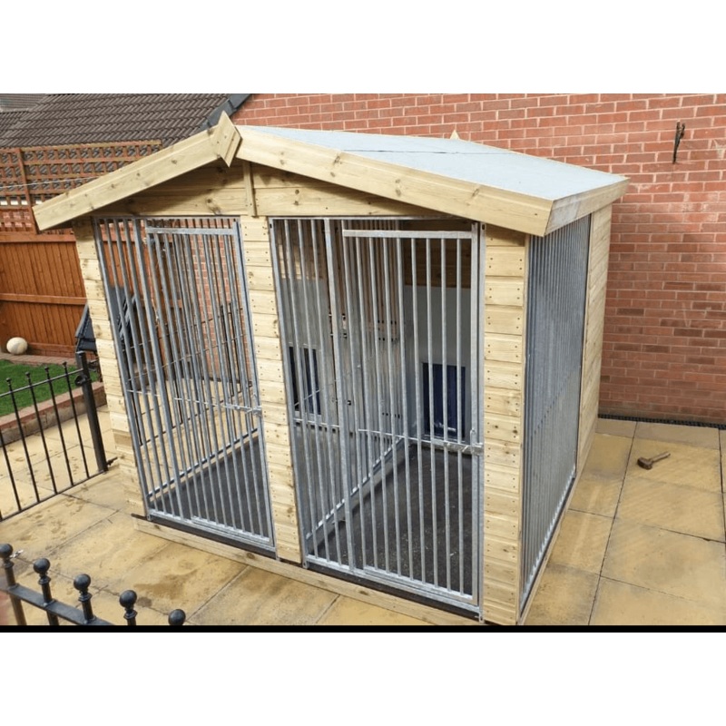 Benchmark Dog Kennel - Double 8 x 8ft, Premium Wood Range
