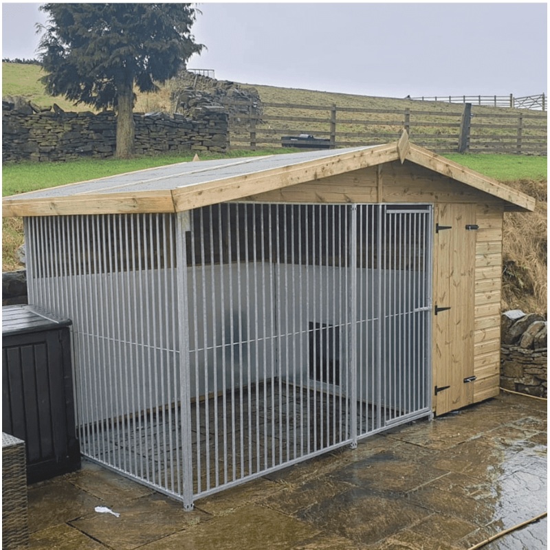 Benchmark Dog Kennel - Single 12 x 6.5ft, Premium Wood Range