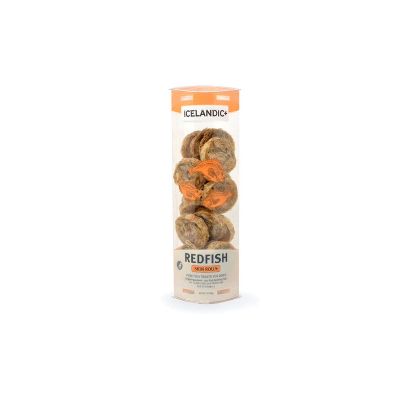 Icelandic 3 oz Dog Red Fish Rolls Tube Treat