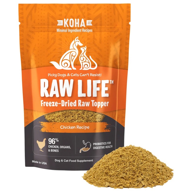 Koha Grain Free Raw Freeze Dried Topper Chicken Dog & Cat Food - 8 oz