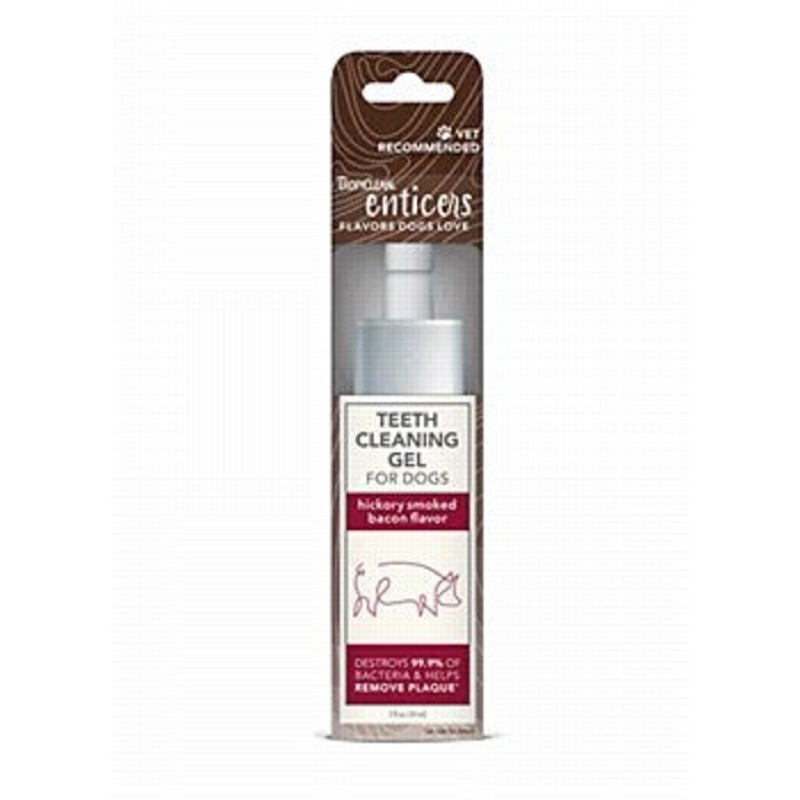 TropiClean Enticers Teeth Cleaning Gel for Dogs - Hickory Smoked Bacon Flavor, 2oz