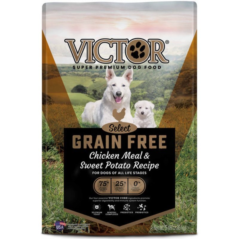 VICTOR Select - Grain Free Chicken Meal & Sweet Potato Recipe, Dry Dog Food, 5lb