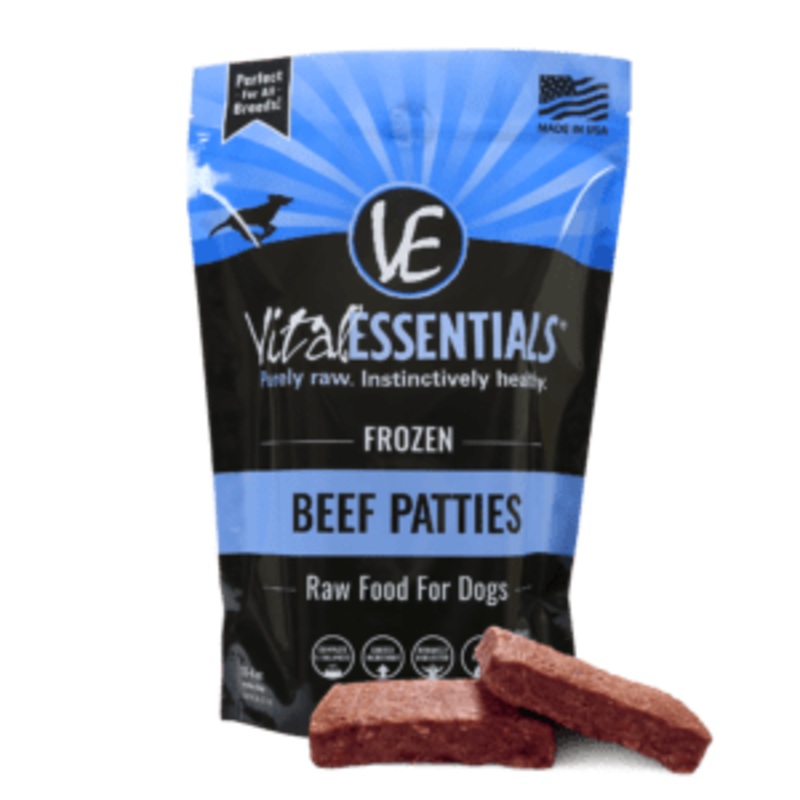 Vital Essentials Frozen Dog Food 6lb Patties Beef