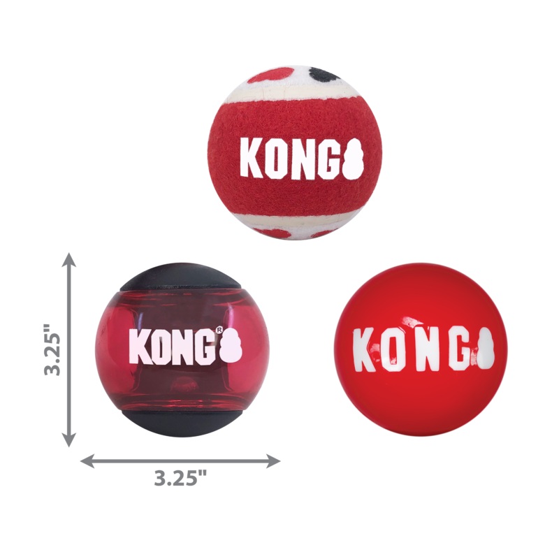 Kong Dog Toy Signature Balls 3pk Large