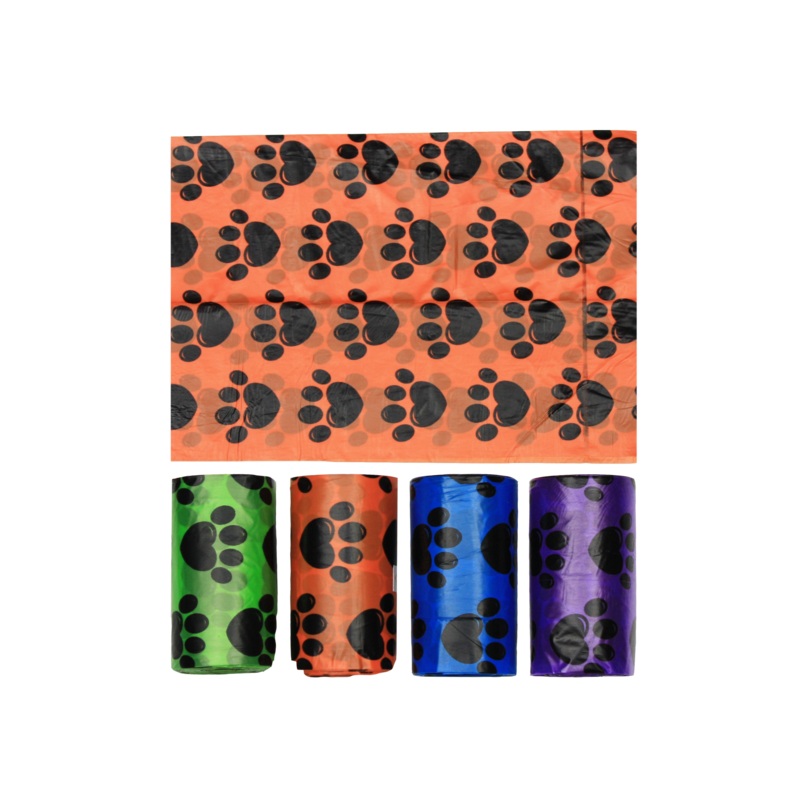 Multipet Waste Bags 15ct 2pk Paw Print Assorted Colors