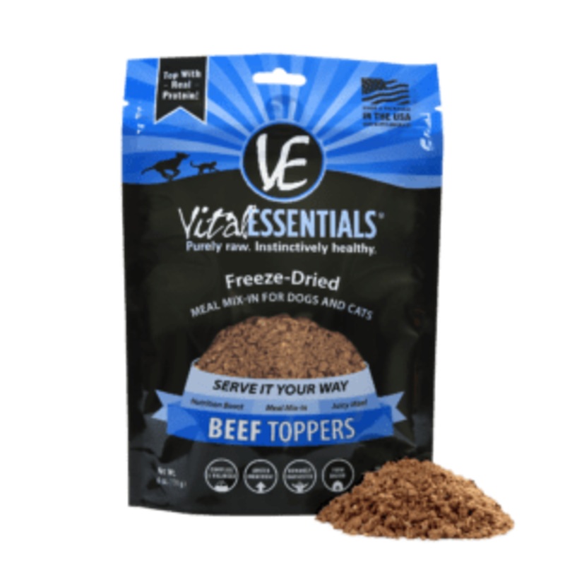 Vital Essentails Freeze Dried Topper for Dogs 6oz Beef