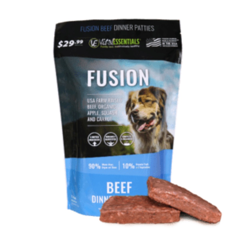 Vital Essentials Fusion Frozen Dog Food 6lb Patties Beef