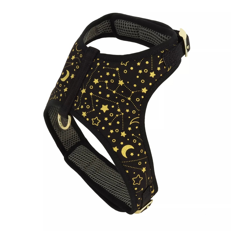 Coastal Accent Metallic Adjustable 5/8in Wide 16-20in Dog Harness Black Galaxy