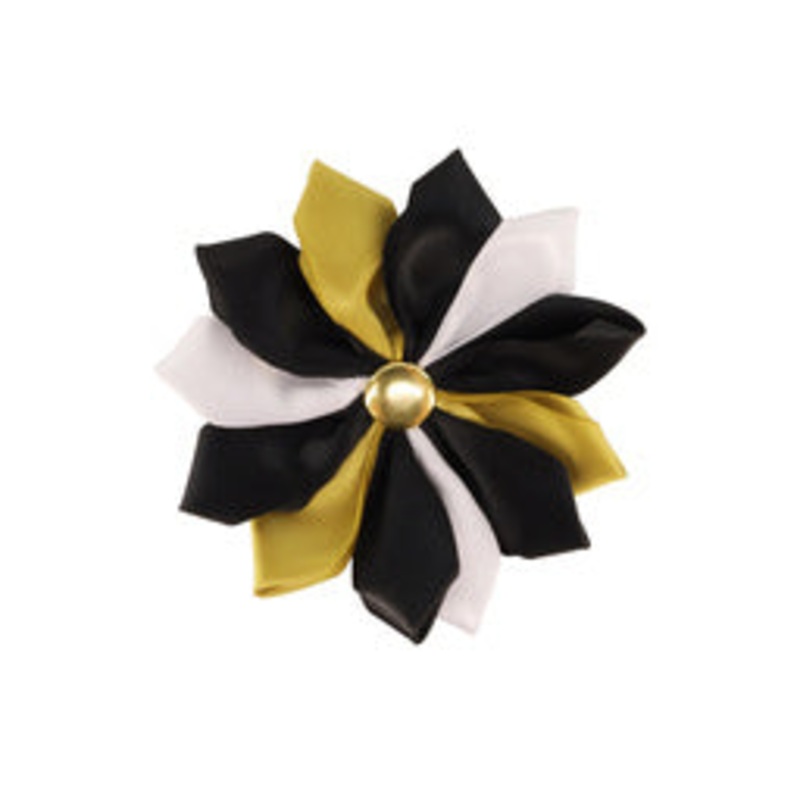 Coastal Accent Metallic Dog Collar Embellishment, Gold Flower