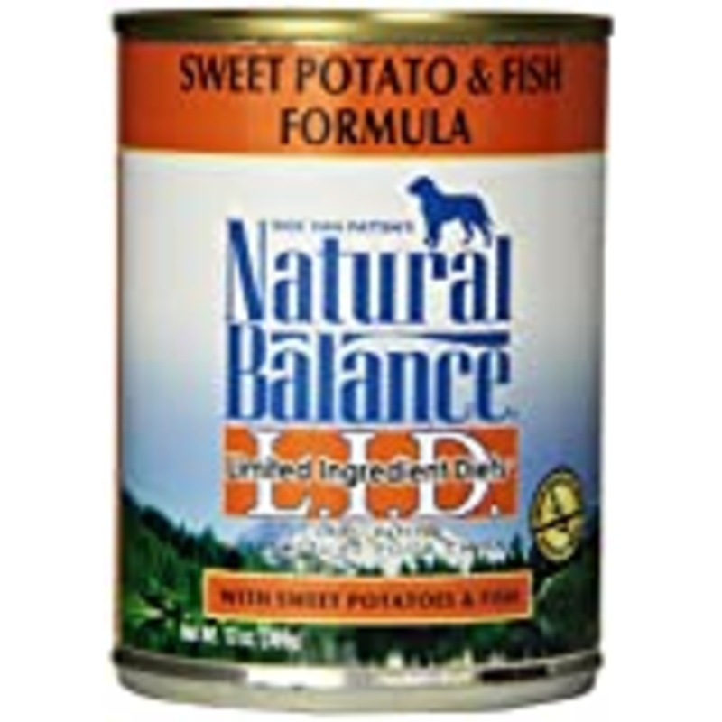 Natural Balance L.I.D. Limited Ingredient Diets Canned Wet Dog Food, Grain Free, Fish and Sweet Potato Formula, 13-Ounce