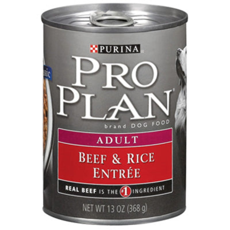 Purina Pro Plan High Protein Dog Food Wet Pate  Beef and Rice Entree  13 oz. Can