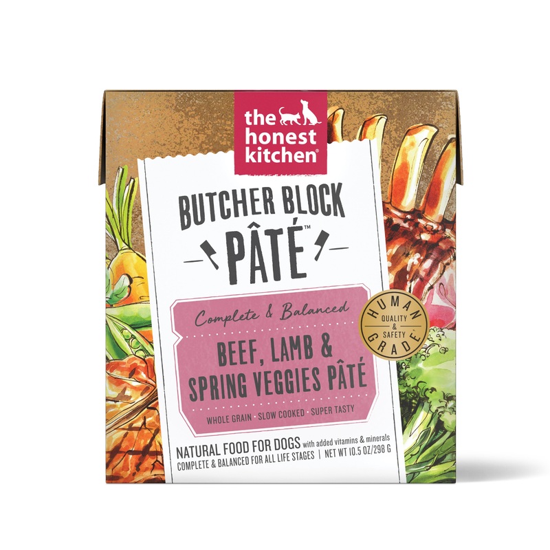 The Honest Kitchen Butcher Block Pt: Beef, Lamb & Spring Veggies Wet Dog Food 10.5oz