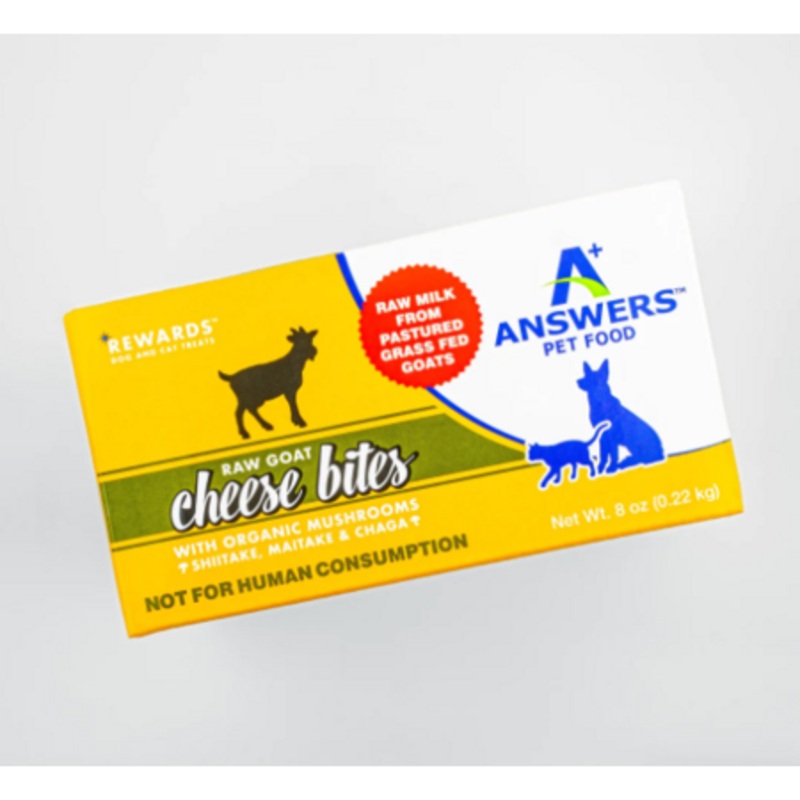 Answers Frozen Raw Goat Milk Cheese Treat Organic Mushroom 8 oz