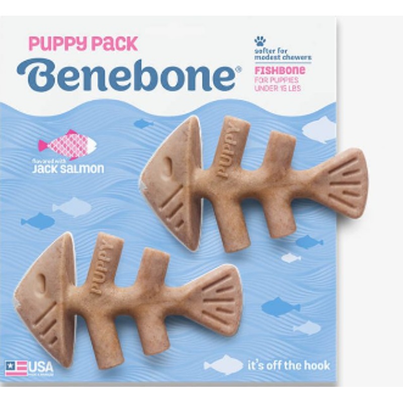 Benebone Fishbone Tiny Puppy, 2pk