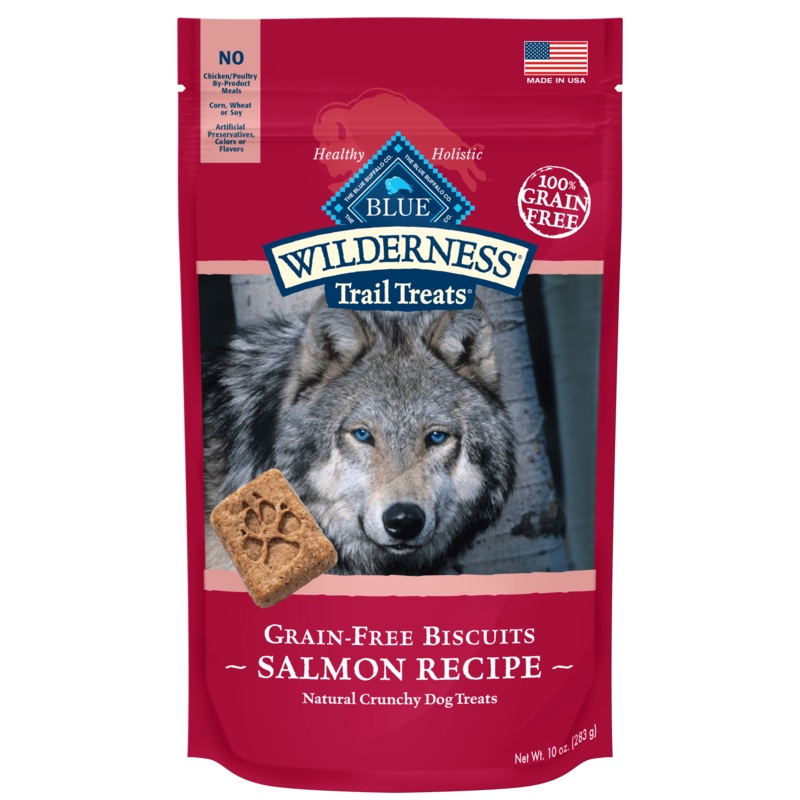 Blue Buffalo Wilderness 100% Grain-Free Biscuits Salmon Recipe Crunchy Dog Treats - 10oz