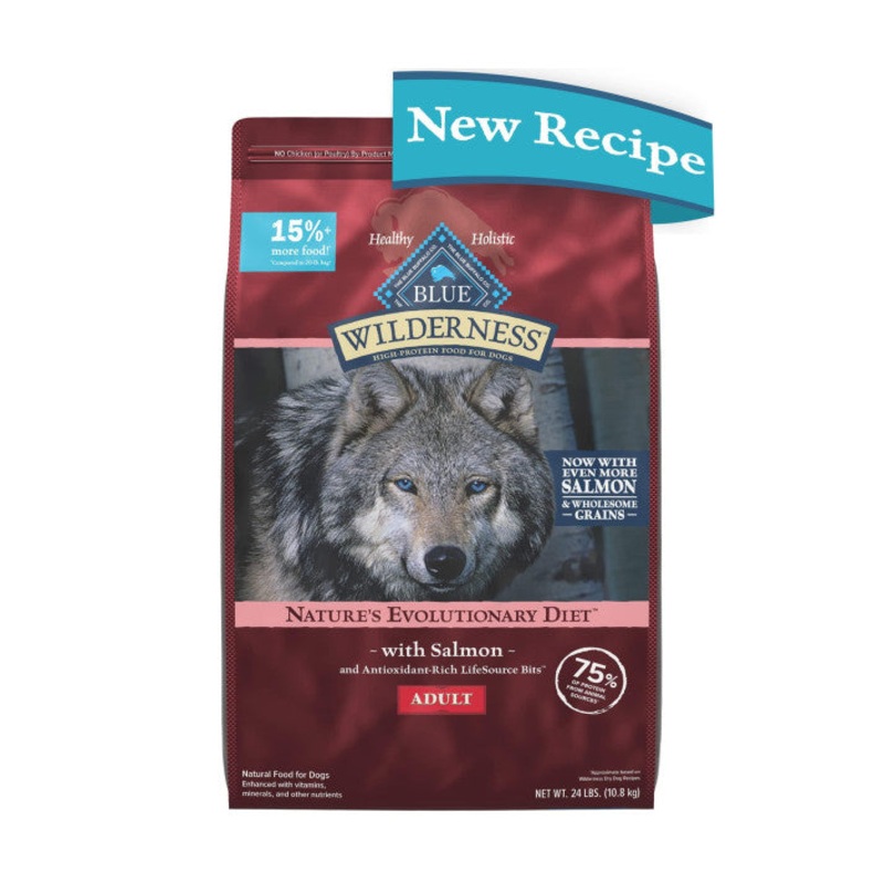 Blue Buffalo Wilderness High Protein Natural Adult Dry Dog Food Plus Wholesome Grains, Salmon 24 lb