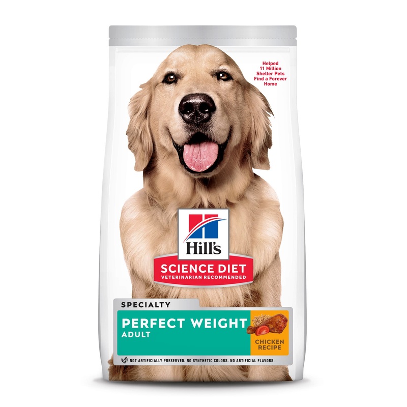 Hill's Science Diet Adult Perfect Weight Chicken Recipe Dry Dog Food, 12 lbs.